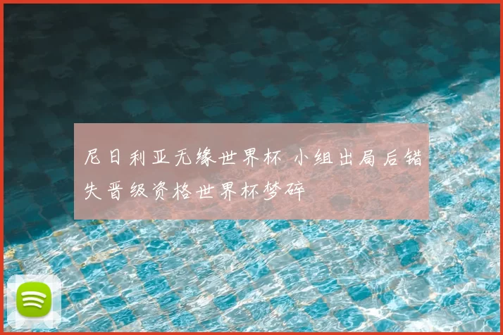 尼日利亚无缘世界杯 小组出局后错失晋级资格世界杯梦碎